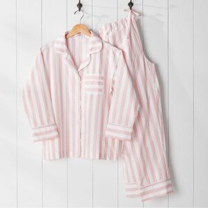Serena and Lily Beach Club Stripe Pajamas | Pink and White large